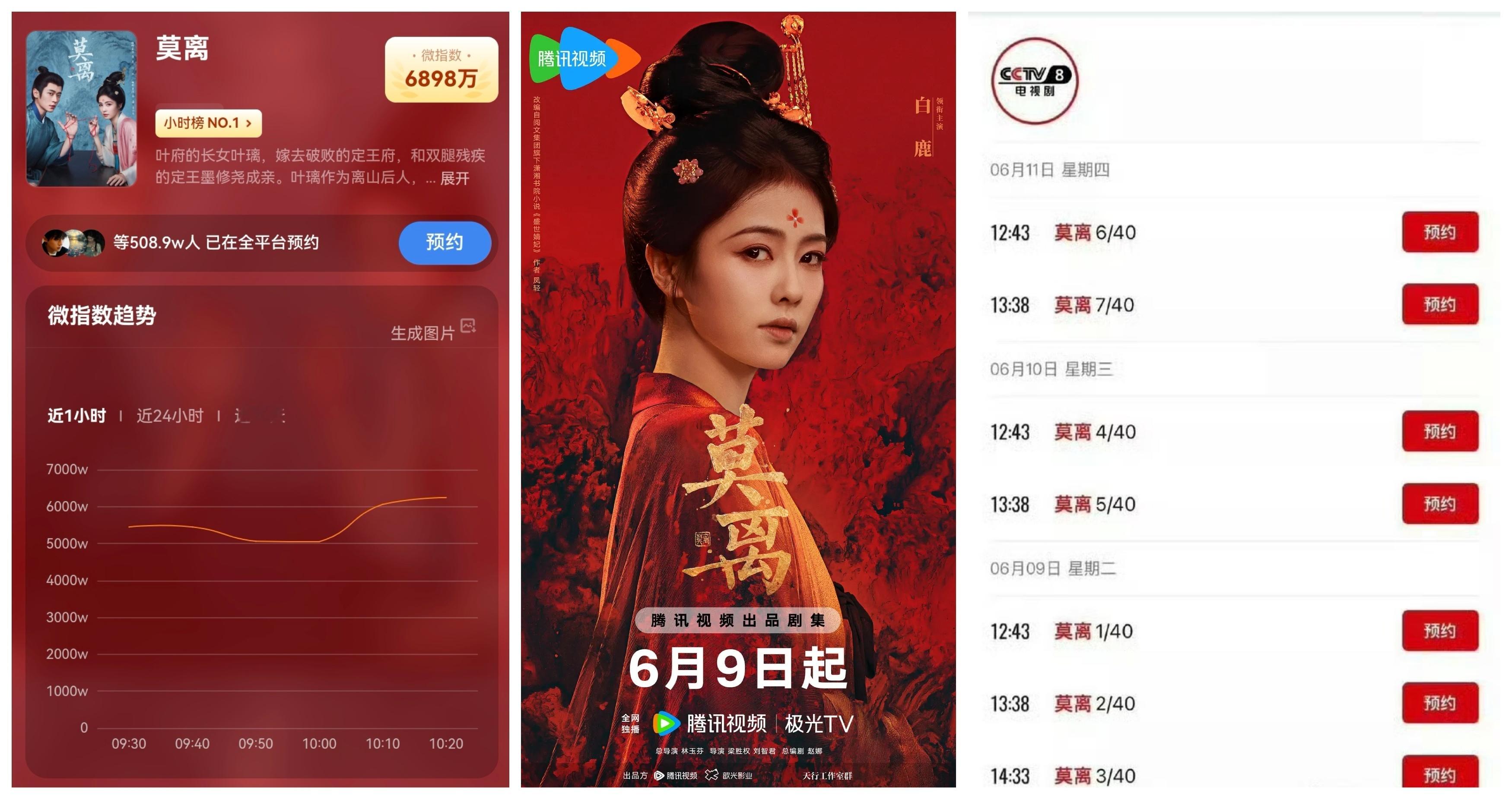 莫离一天三集   白鹿《莫离》将于2026年6月9日实现“网台海”同步播出：Di