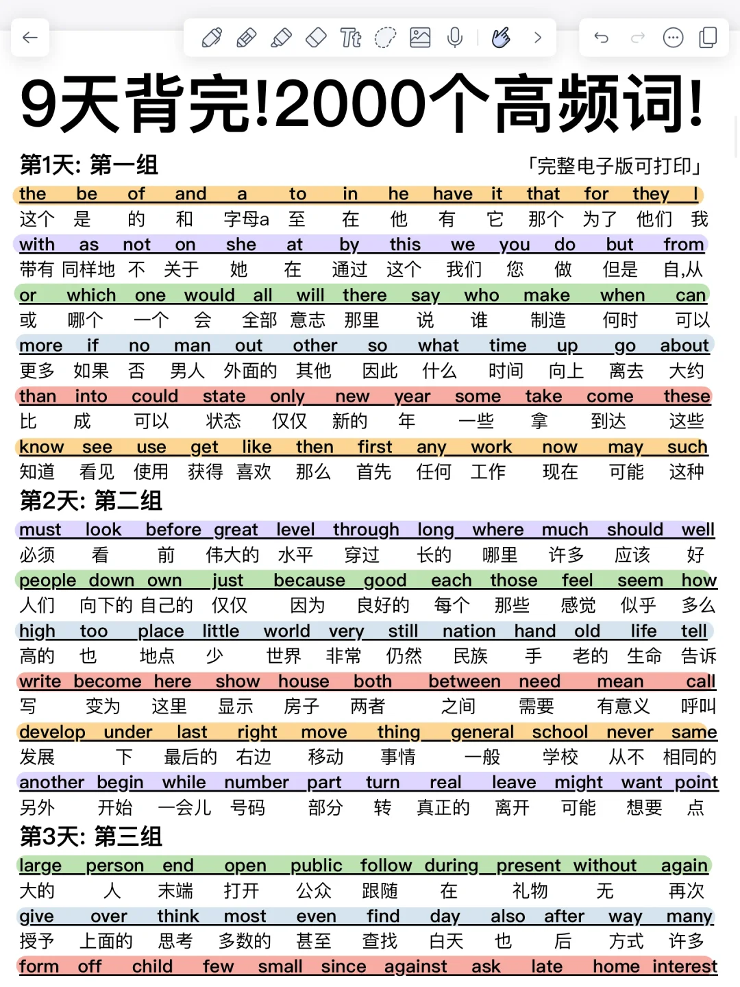 词汇量暴涨！英语核心2000词！基础差必背！