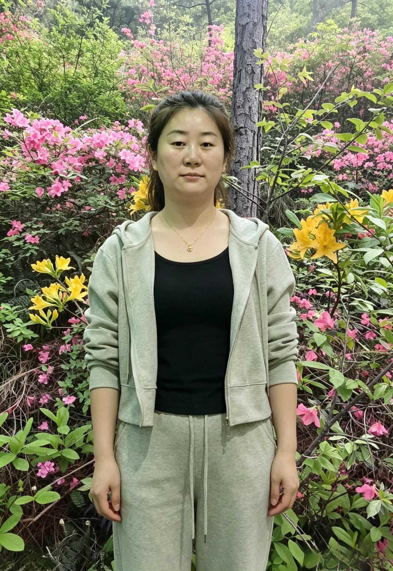虽韶华已逝
但浅灰的衣，素净的脸
不施粉黛，却比繁花更耐看
每一张照片里，你都安