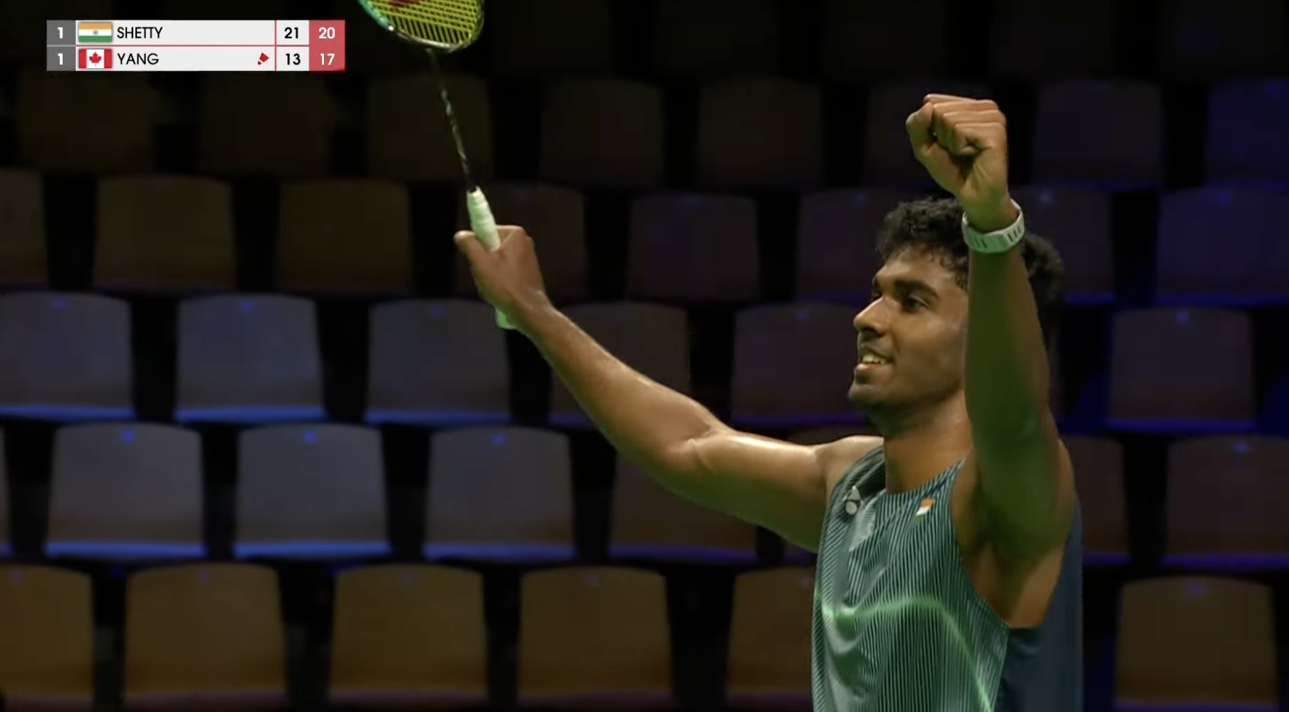 汤杯A组2号场地：印度🇮🇳 2-1 🇨🇦加拿大一单：拉克什亚🇮🇳 2