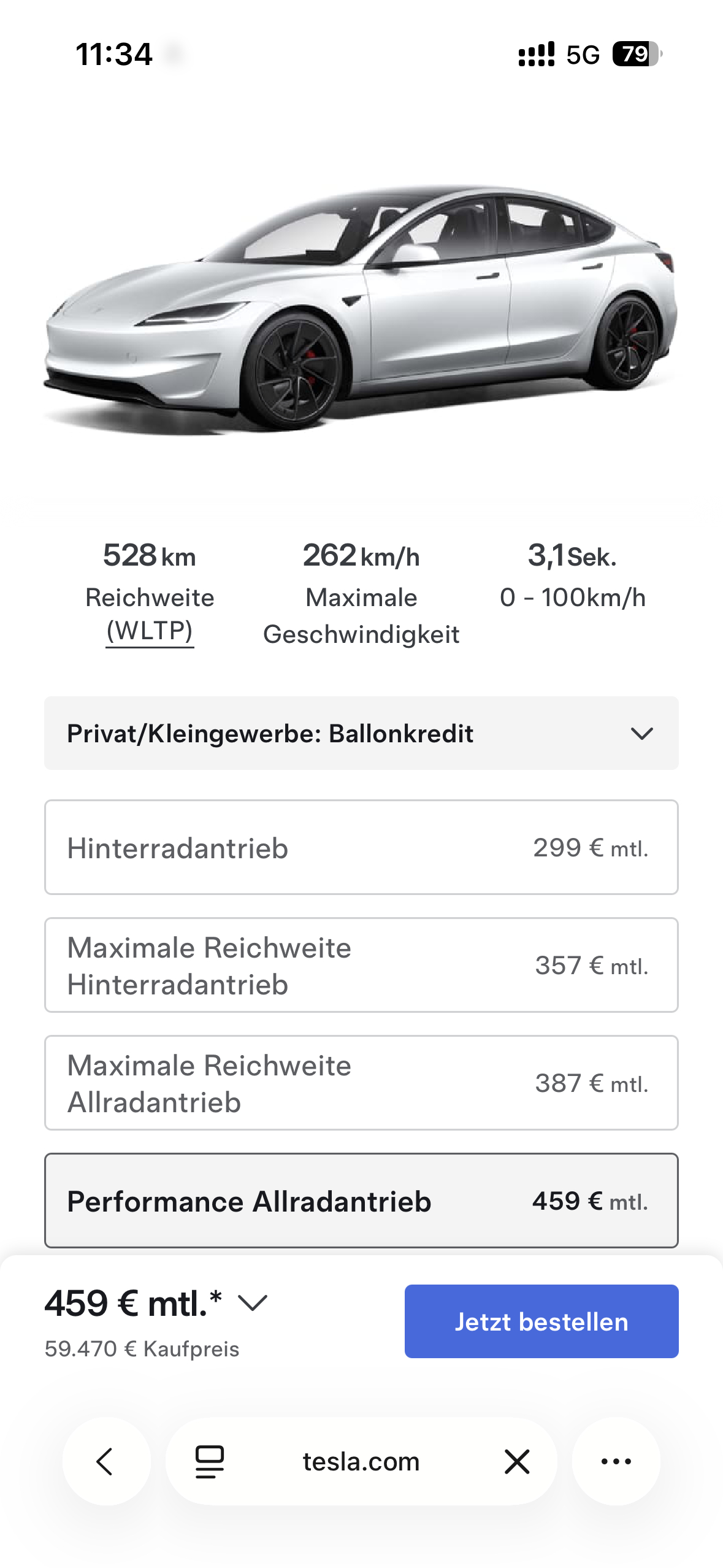 Model Y Performance的续航580WLTPModel 3 Per