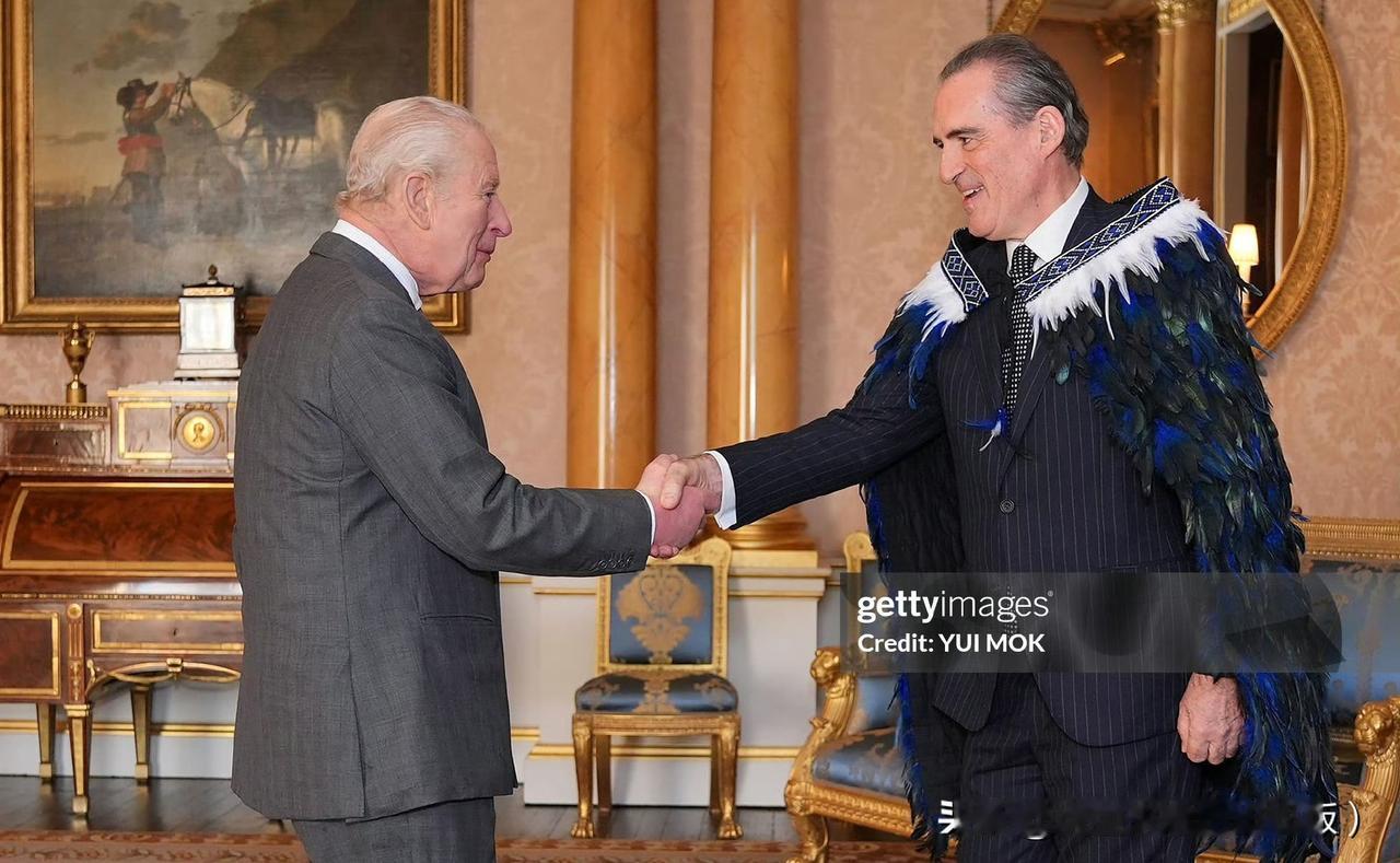 查尔斯国王在白金汉宫接见新西兰高级专员！今天这两位老人各自都有公务！