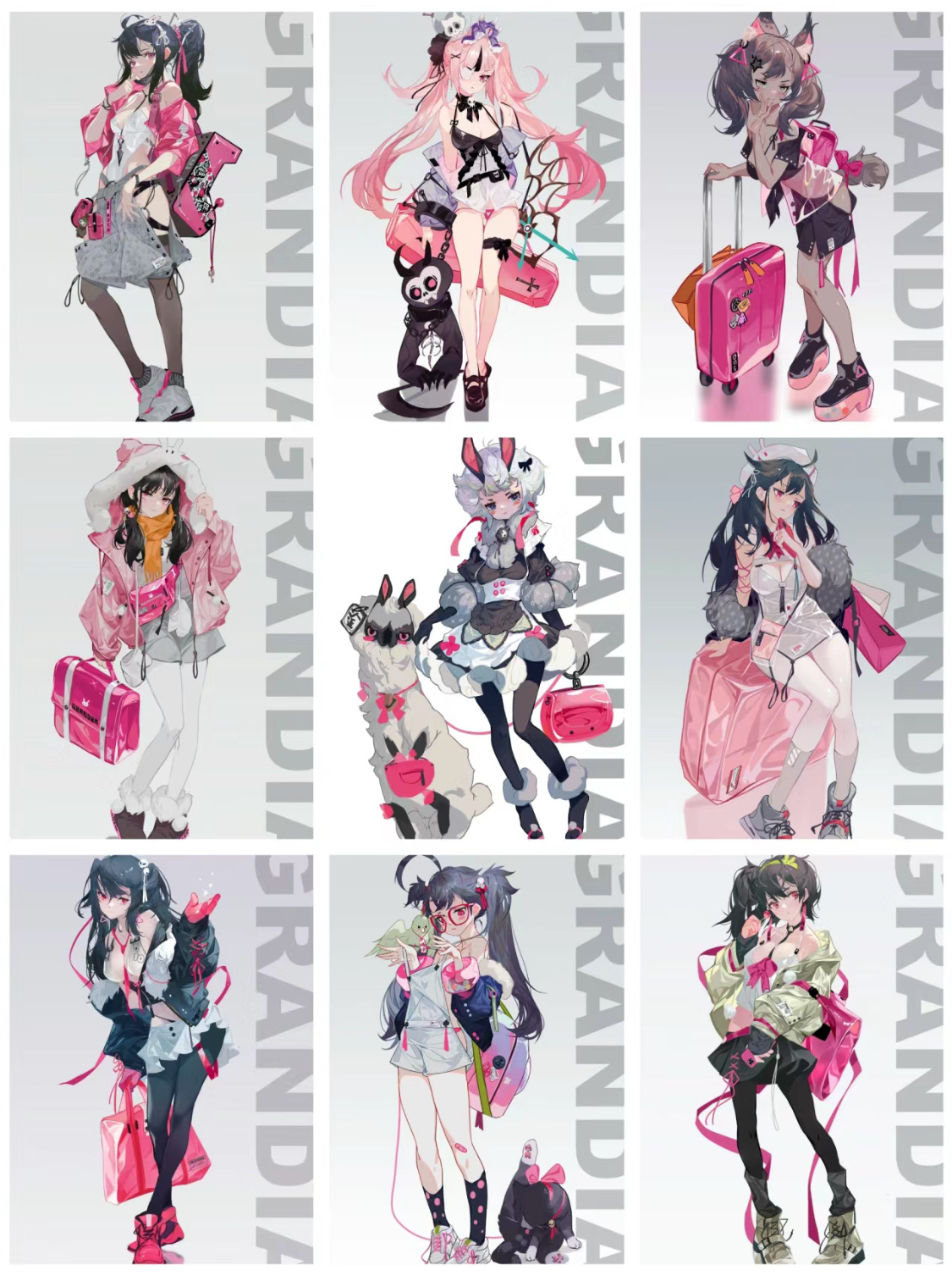 审美提升丨宝藏插画师：grandia可爱的粉色系美少女们 🩷🖤🤍猫耳什么的
