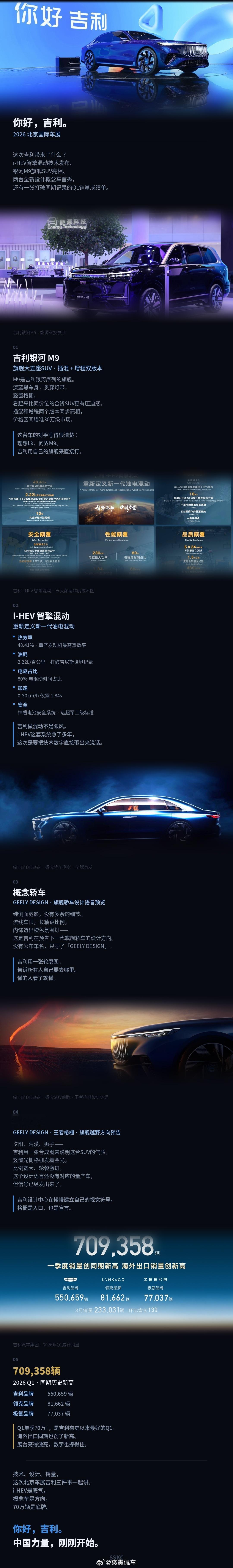 2026北京车展吉利带来满满的技术展示，银河之光第2代概念车全球首发，全新的设计