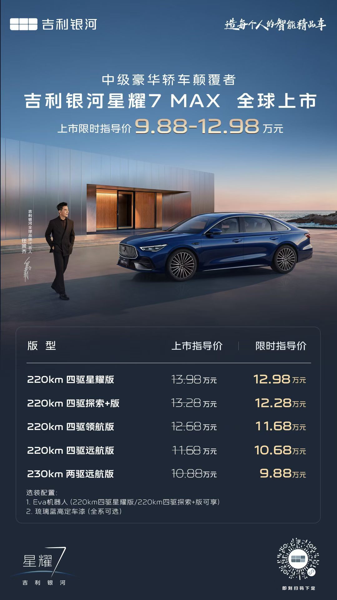 今晚吉利星耀7 Max上市，10万级唯一标配四驱中型插混轿车，5.4秒破百、纯电