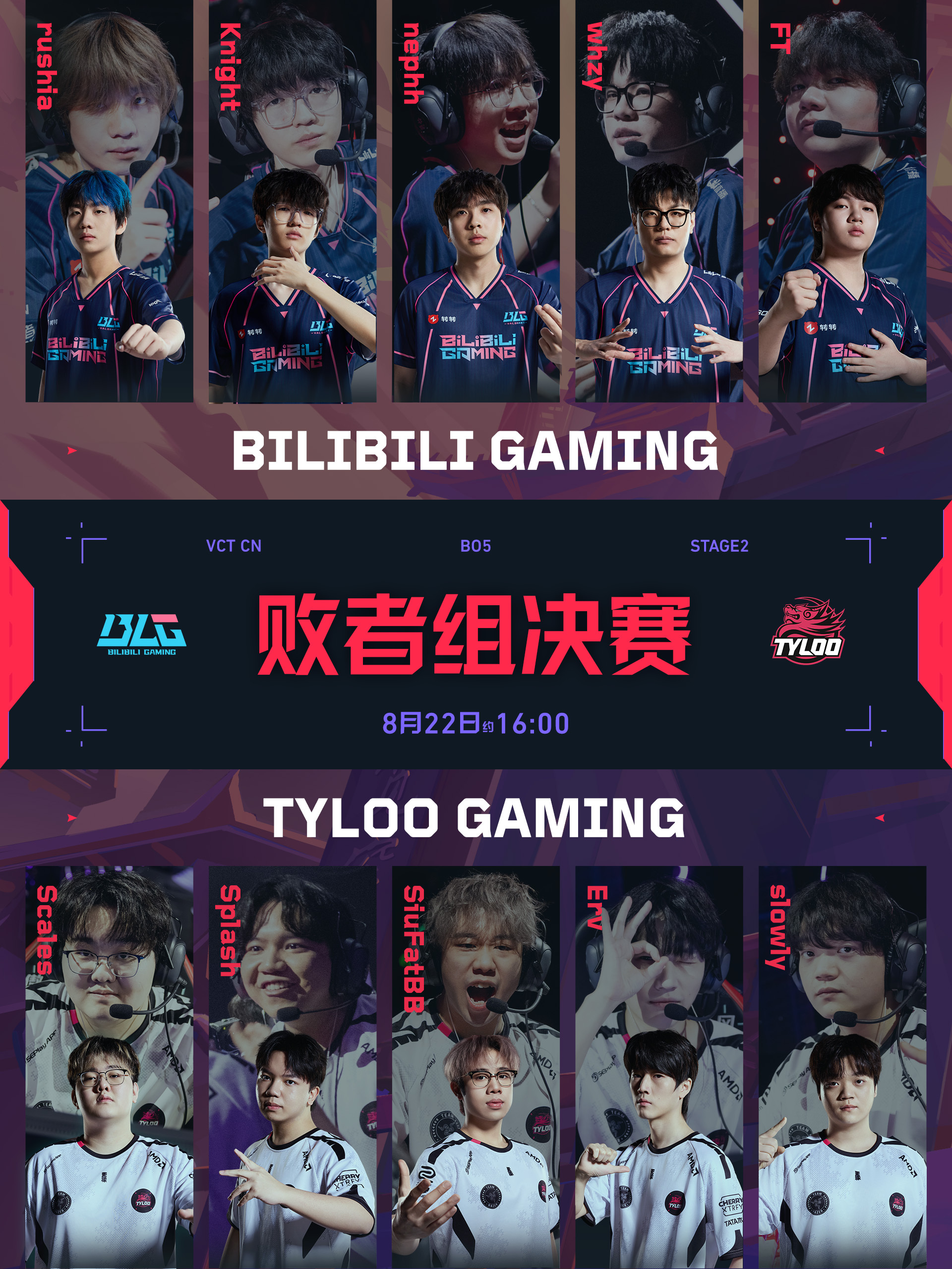 BLG败决对阵TYL 2026VCTCN第二赛段 无畏契约电竞败者组决赛即将打响