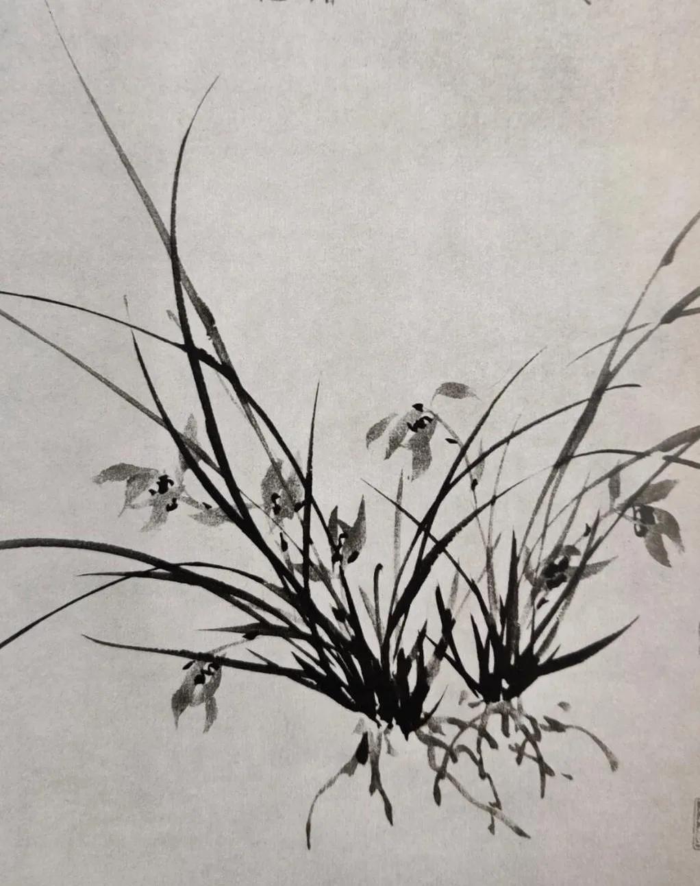 竹青石墨板桥笔，
土陷草蘭露本根。
（元代画蘭露根，喻示国土沦陷）