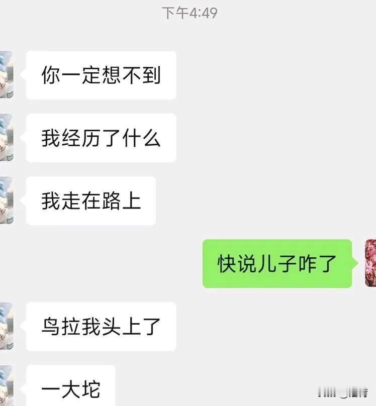 这只小鸟也太不讲究了，光天化日之下竟敢往人头顶上屙便便，还想自由飞翔不[呲牙]