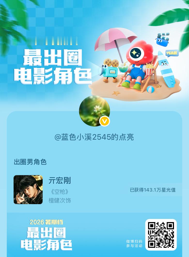 2026暑期档最出圈电影角色正在评选中，和暑期档角色携手共赴夏日星光派对，还有机
