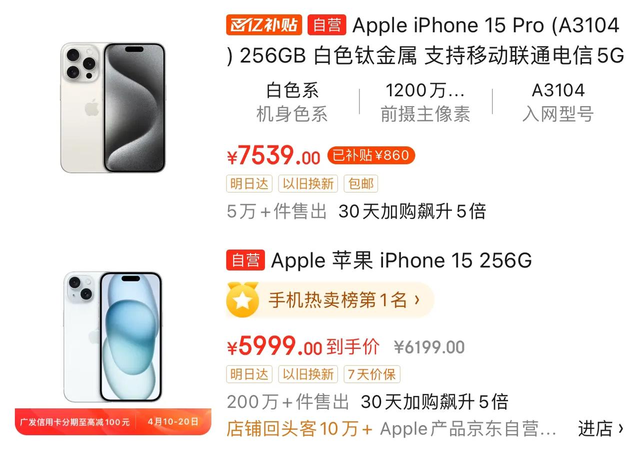 看了下iPhone 15系列的口碑表现：

iPhone 15：评价数200W+