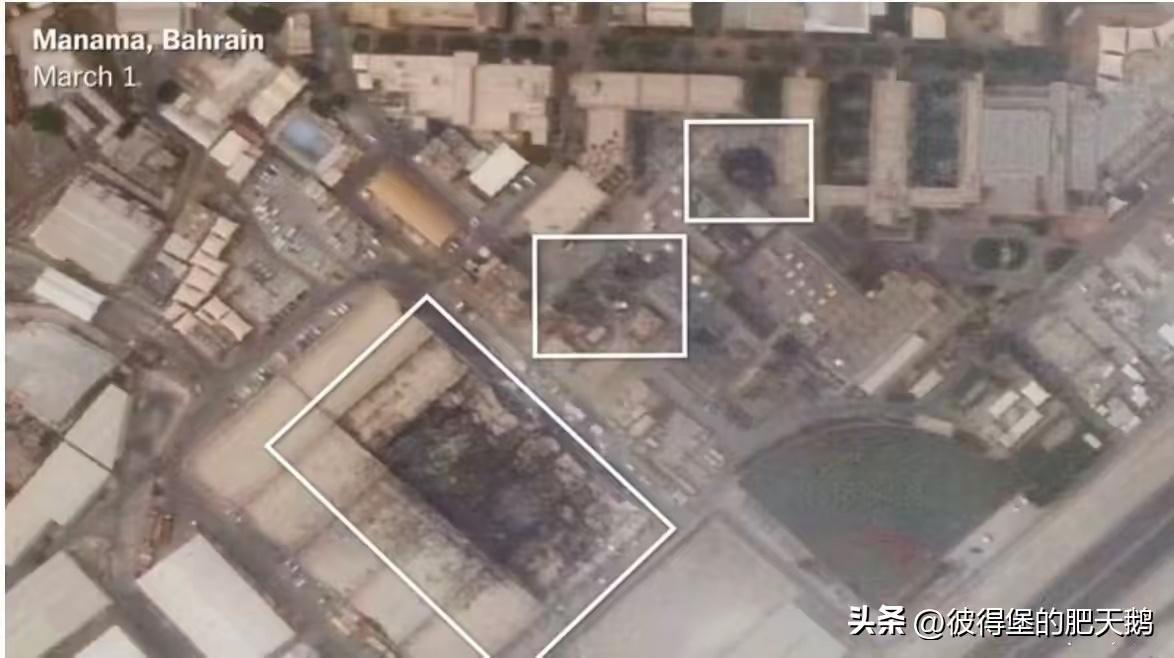 快讯！卫星图像证实，位于巴林麦纳麦市的美国海军第五舰队总部的两个卫星终端，被伊朗