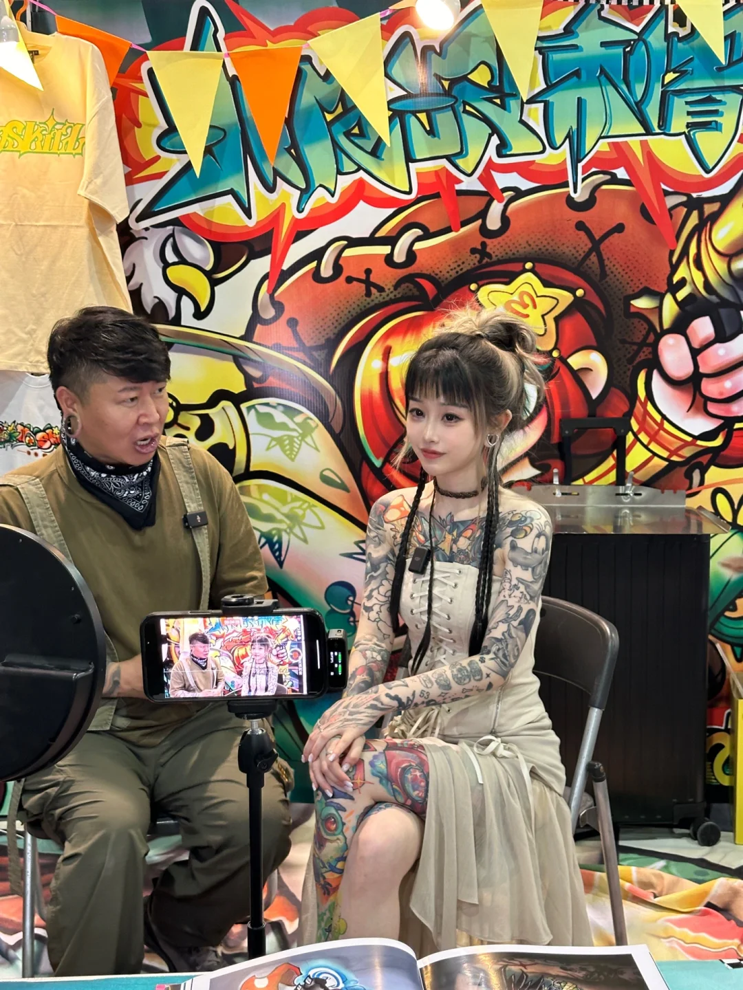很荣幸在廊坊纹身展 接受两次专访