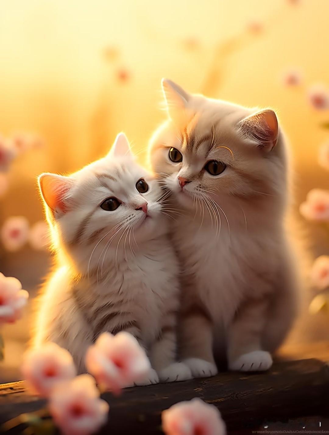 我发现一个现象，
家里两只猫一公一母，
每次吃东西的时候，
公猫都退开，
让小母