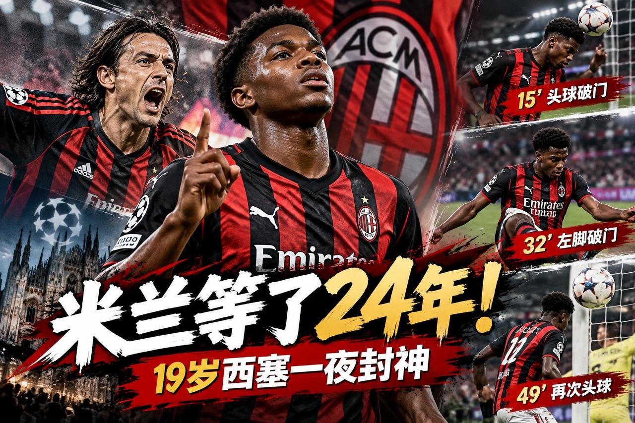 米兰等了24年！19岁西塞49分钟戴帽，让球迷想起因扎吉

谁能想到，米兰球迷等