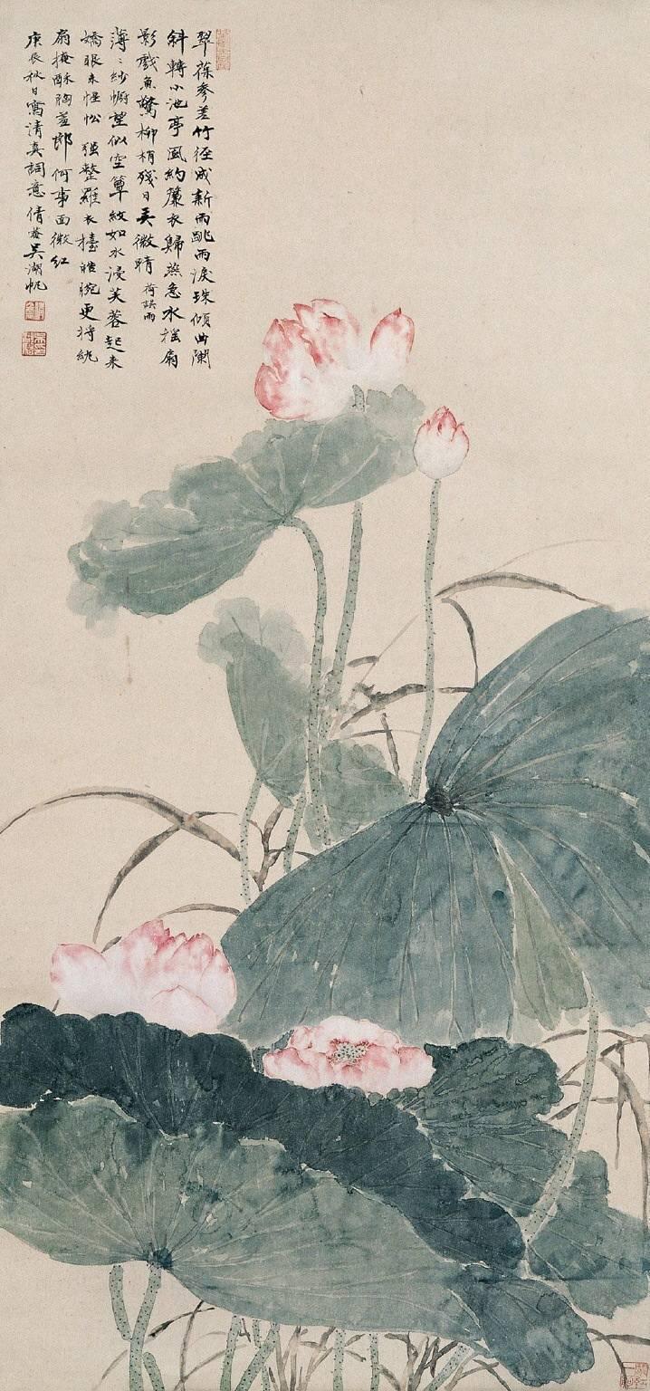 【今日立夏，赏国画荷花，赴一场夏日清欢】
斗柄指东南，万物皆繁茂。
时序步入立夏