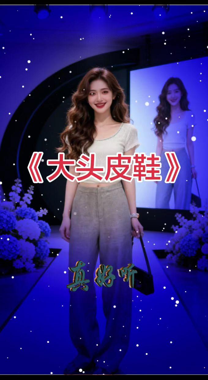 《大头皮鞋》模特走秀宽腿裤 穿搭秀场 t台超模裤 松弛感走秀