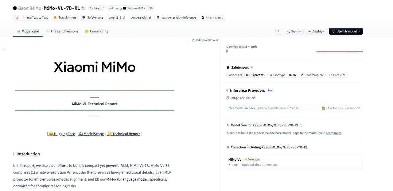 小米AI团队新模型出来了，这次是多模态理解模型MiMo-VL-7B。
模型结构仍