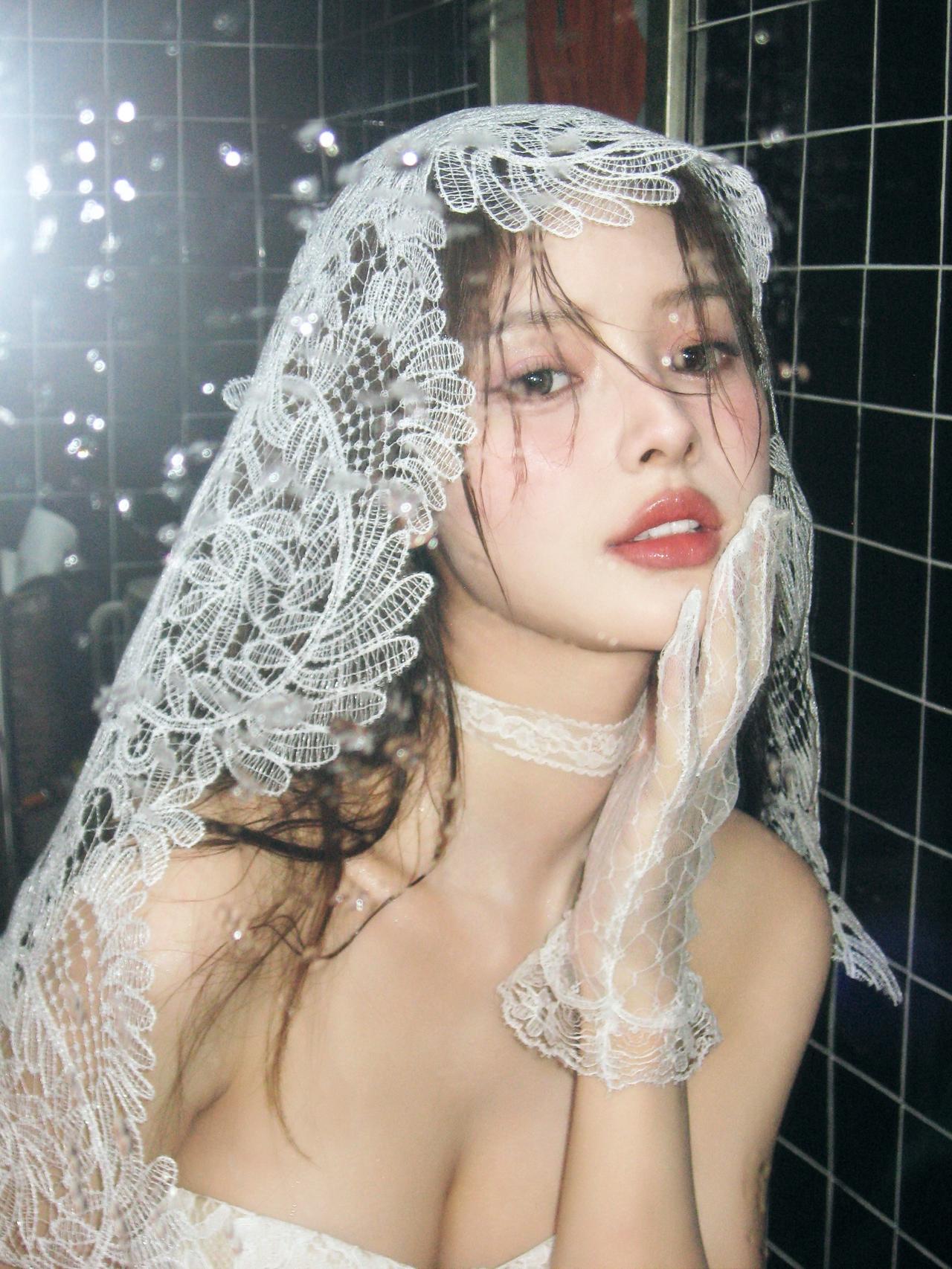 穿搭ootd 头纱 甜妹风