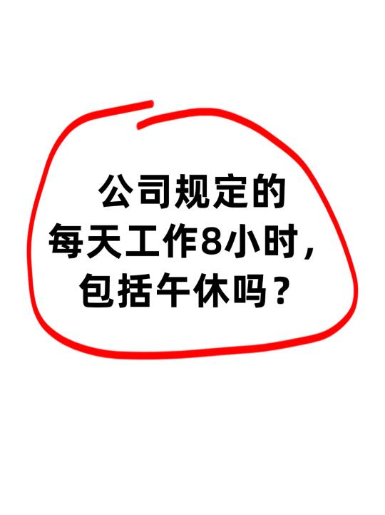 公司规定的每天工作8小时，包括午休吗❓