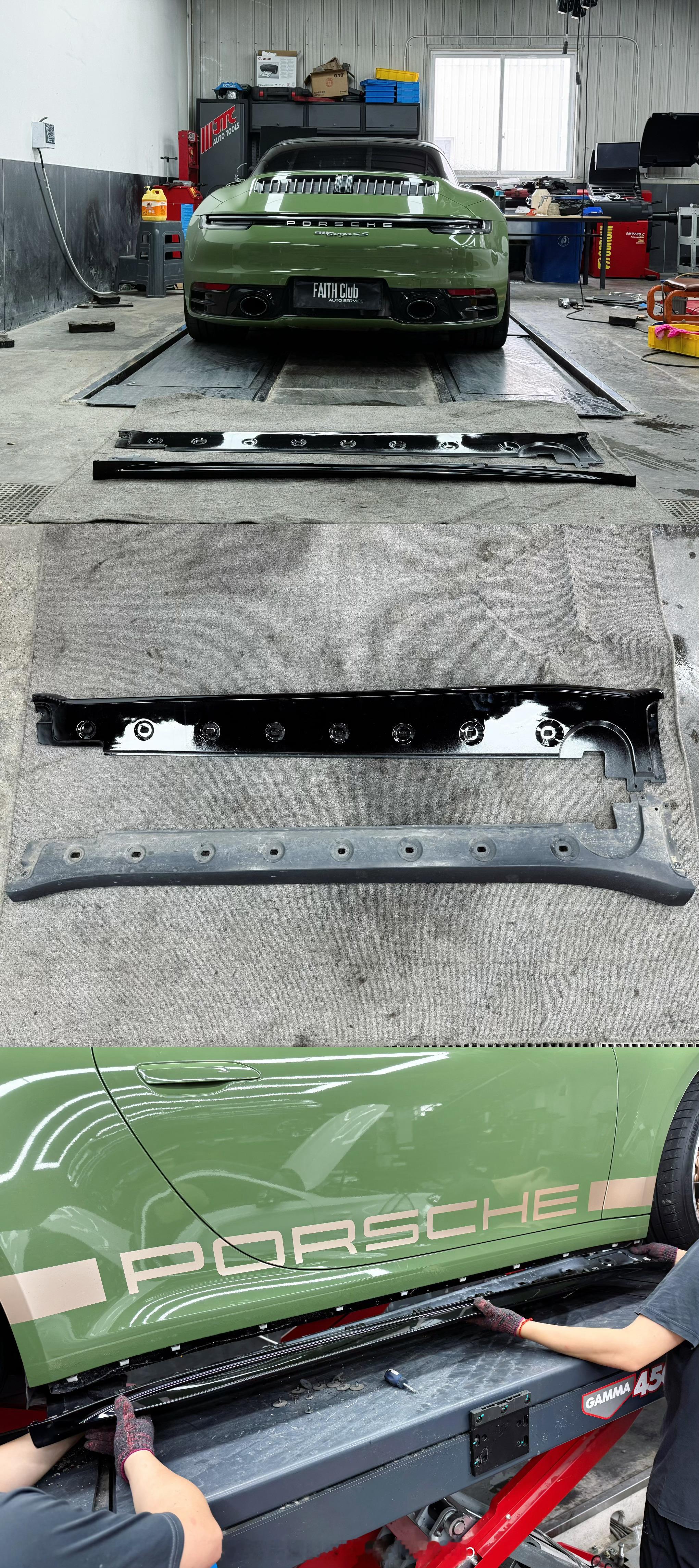 保时捷992 Targa：-GT3同款塑料侧裙，高贴合度不影响通过性，弥补侧面线