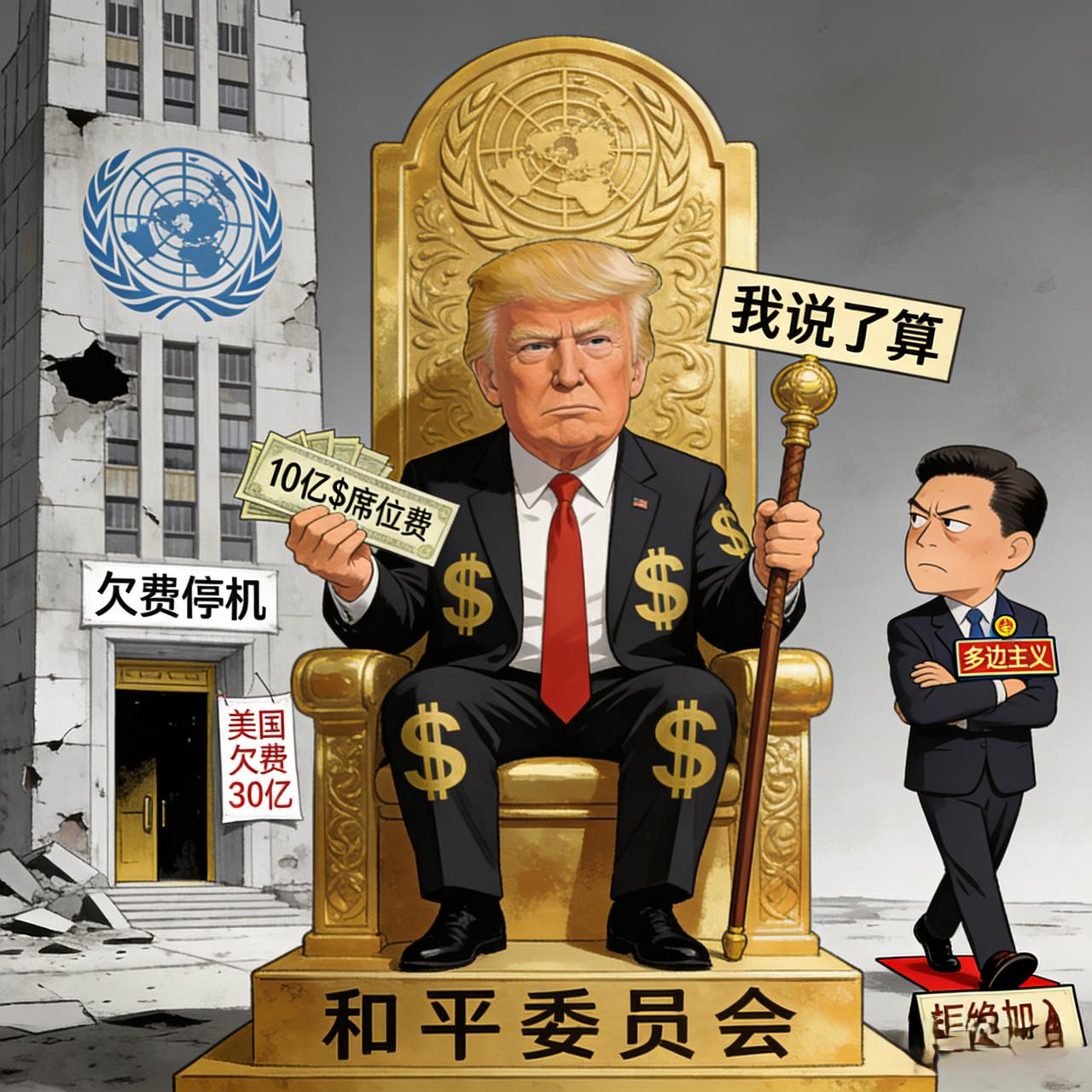 别被“和平”俩字忽悠了，这压根不是什么国际正义平台，就是个特朗普说了算的“美式V