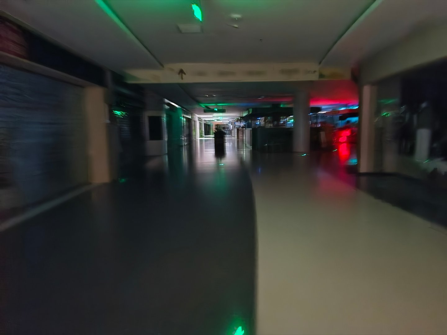 见过半夜的商场吗？  电影院放着恐怖电影，然后伴着这一片景色[流鼻血]  全被我
