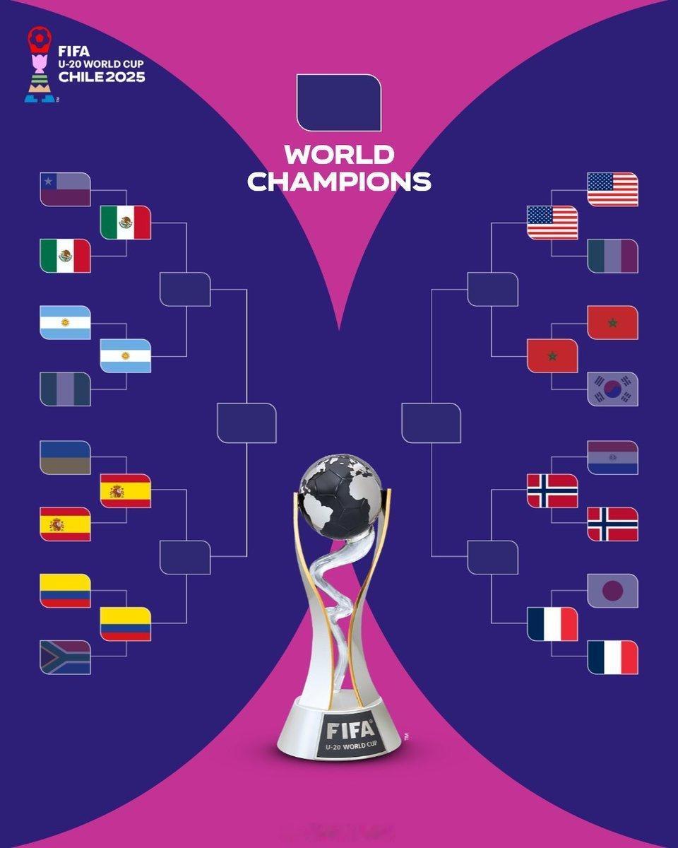 2025智利世青赛八强出炉，阿根廷和哥伦比亚共同捍卫南美荣誉 !  八强无亚洲球