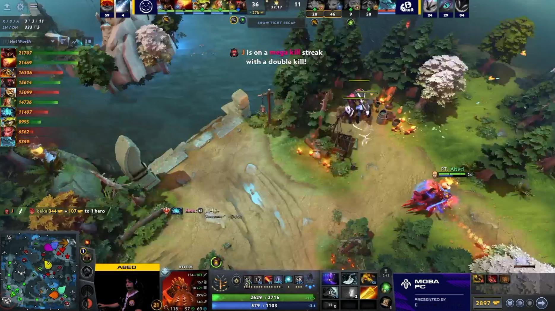 DOTA2 未来运动会阿斯坦纳2026线下赛决赛YB对阵PT战队BO5第二局，经