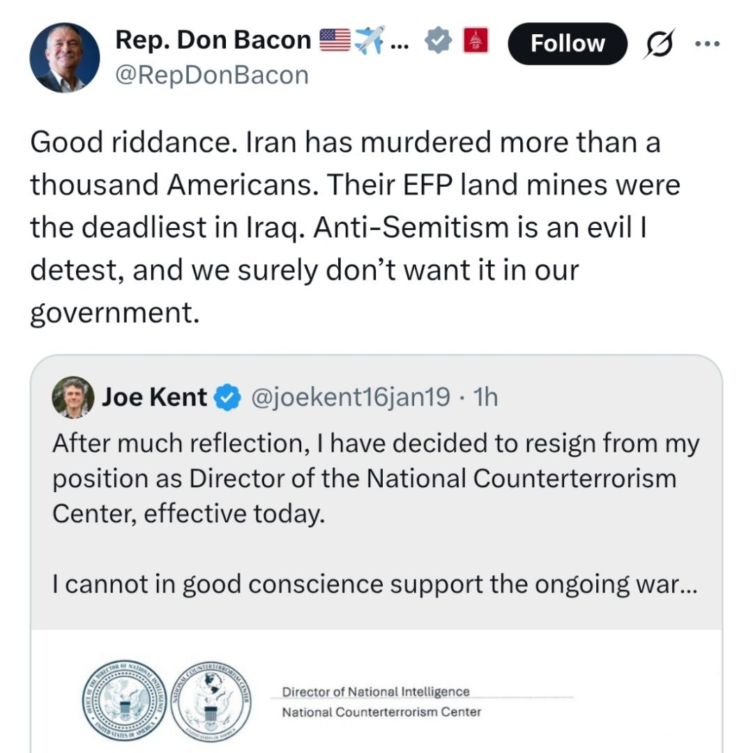 美国国家反恐中心主任辞职¹ 这个人正在被骂，被一个以色列游说集团扶持的议员暗示他