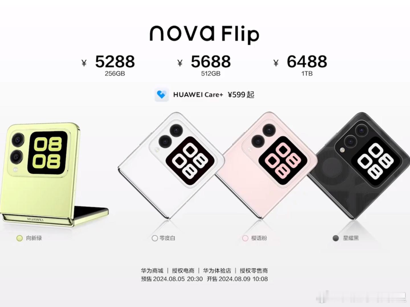 #华为novaFlip# 起售价格5288，有没有小伙伴猜对价格的[喵喵] ​​