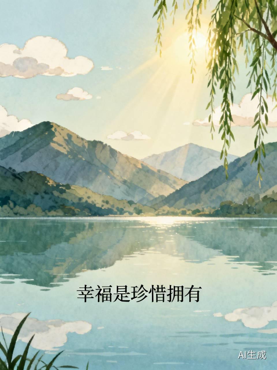 幸福不是追名逐利、盲目攀比他人的生活，而是珍惜手中拥有，身体无病、身心轻松，家人