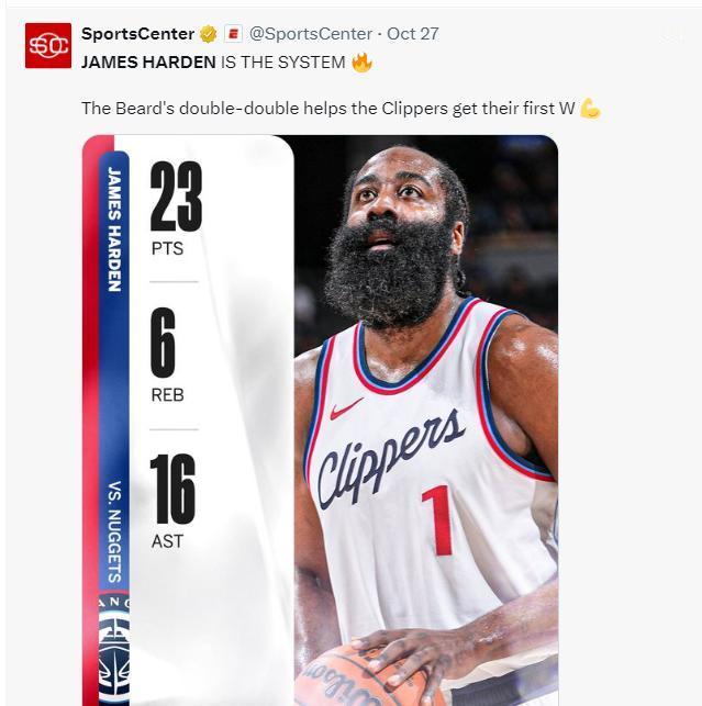 背靠背23+11取连胜：哈登打破勇士不败金身单核超巨35岁仍巅峰
35岁哈登太猛