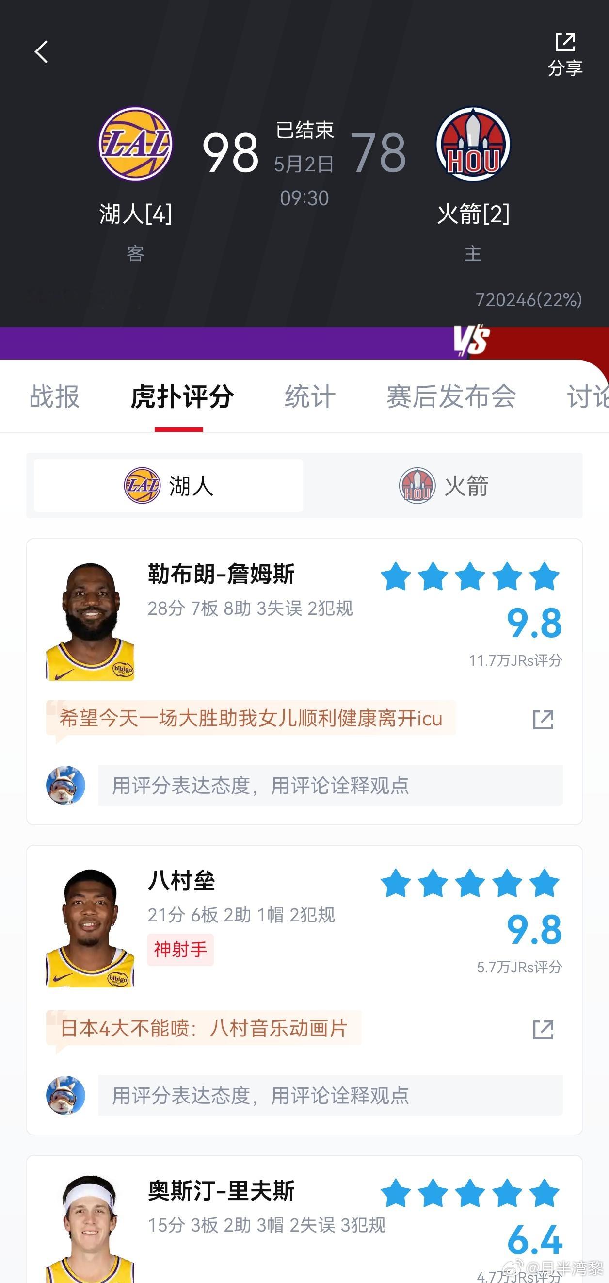湖人淘汰火箭！！夯爆了