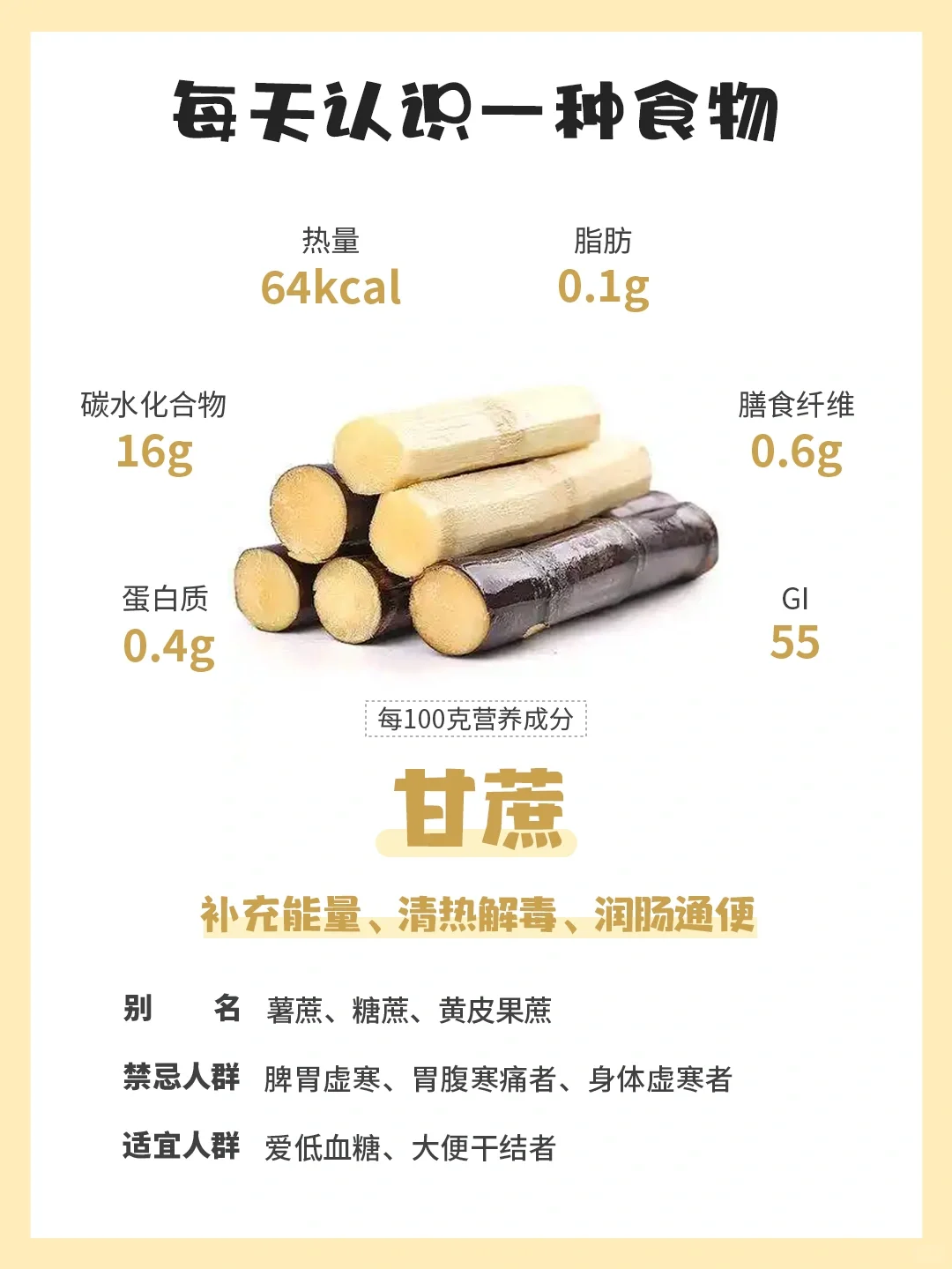 每天认识一种食物 | 甘蔗