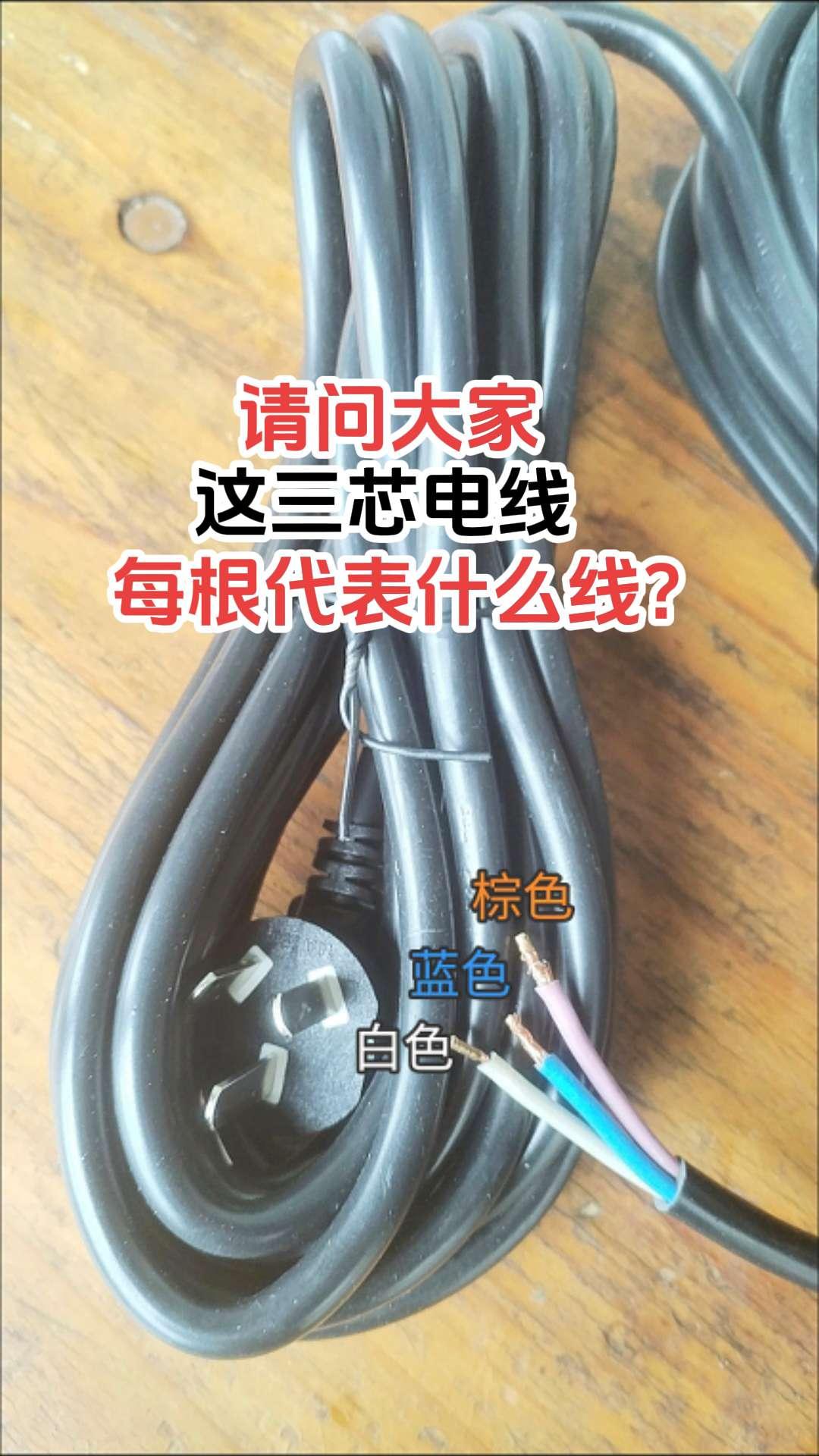 三芯插头线 棕 蓝 白每根代表什么线？电路维修 电工 电工知识 零基础学电工
