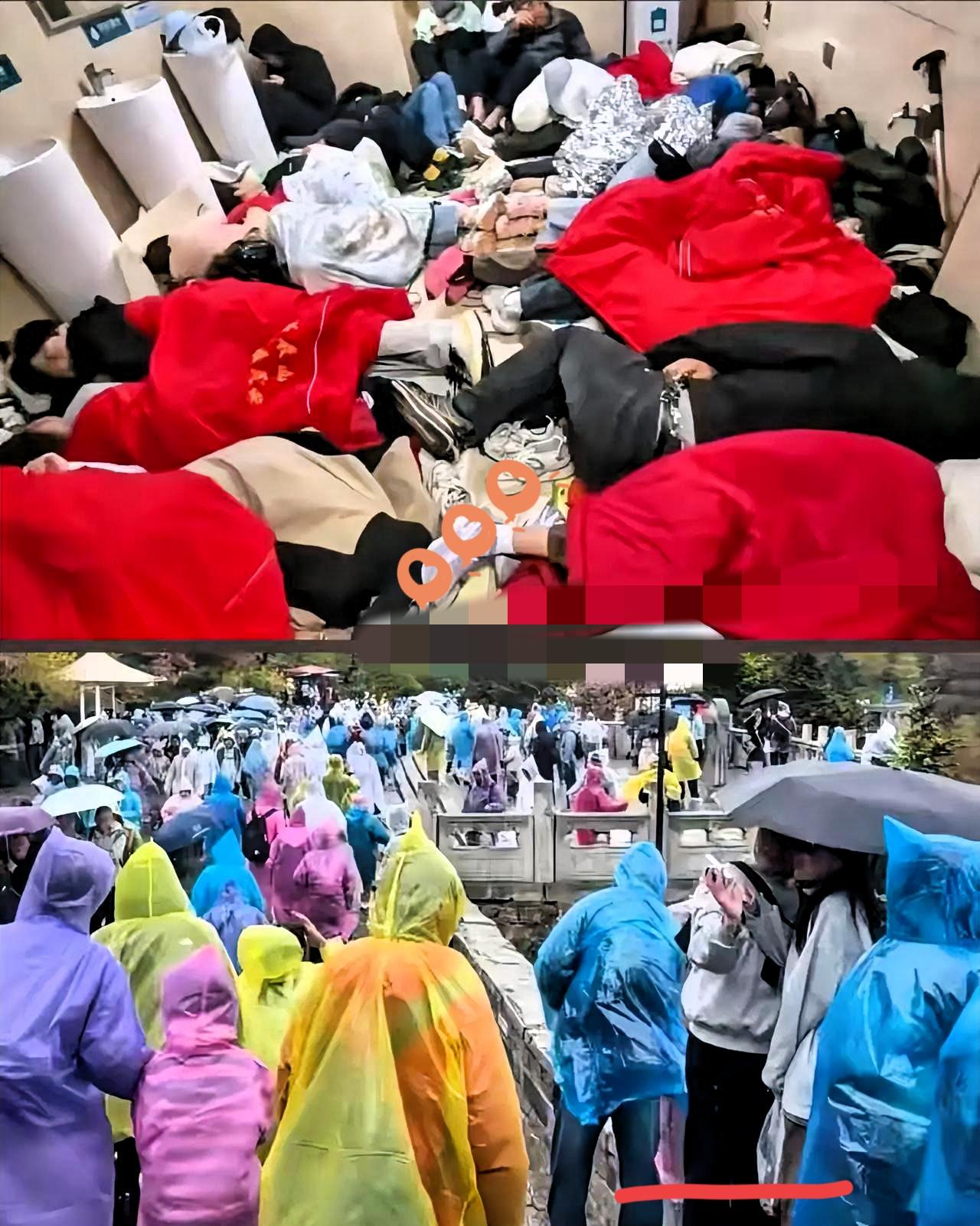 太心酸了！好好的泰山旅行，最后硬生生变成厕所打地铺过夜，谁能想到会是这番场面。
