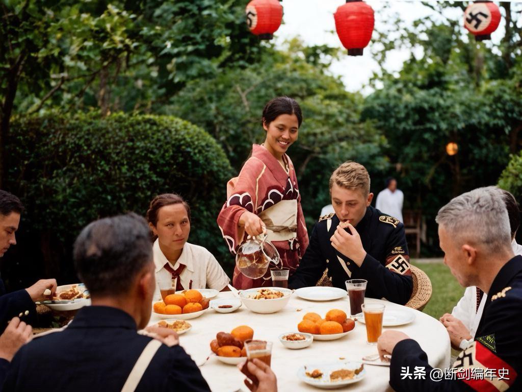 1938年8月16日，30名纳粹德国“希特勒青年团”成员抵达日本横滨当天，在德国