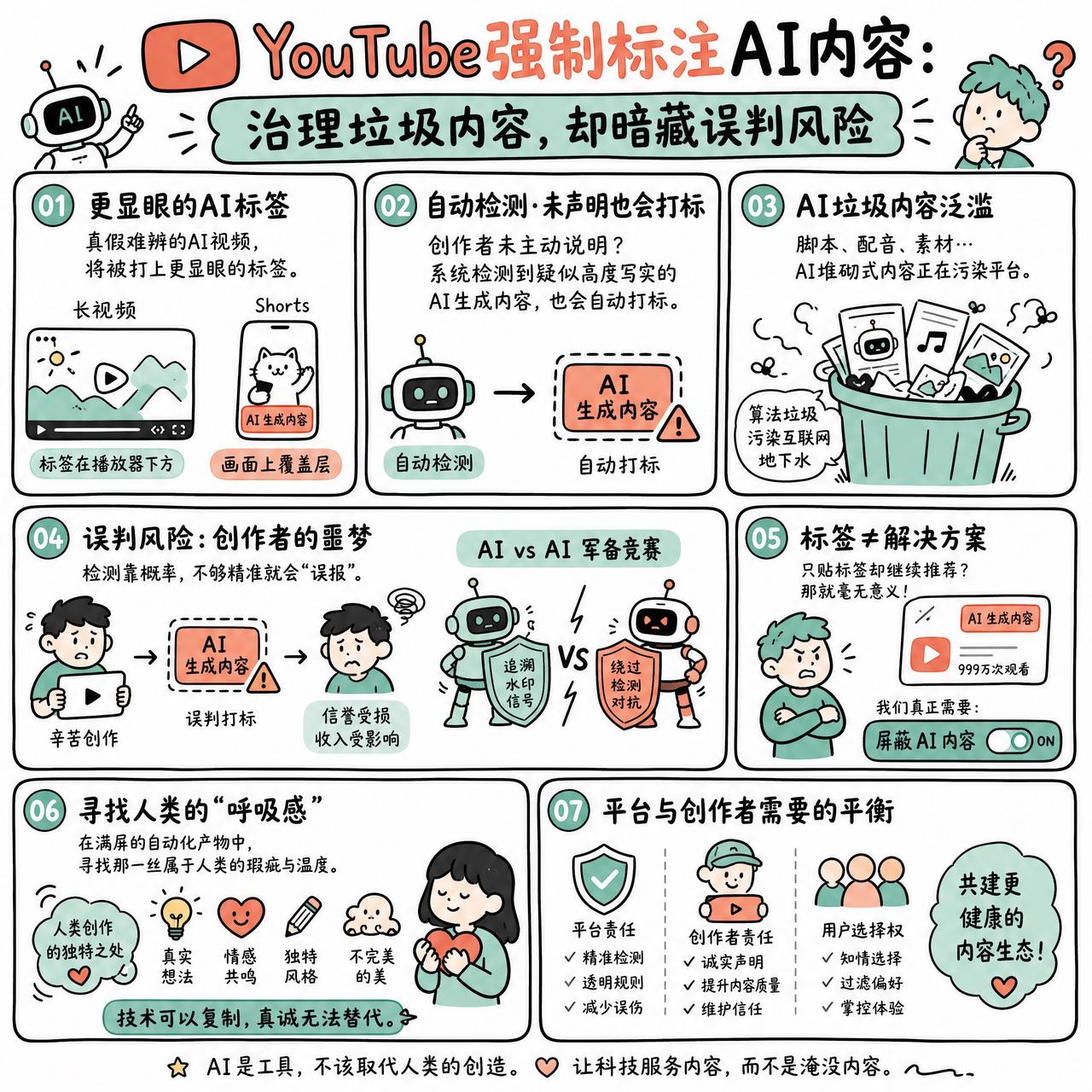 【YouTube强制标注AI内容：治理垃圾内容，却暗藏误判风险】

快速阅读：Y