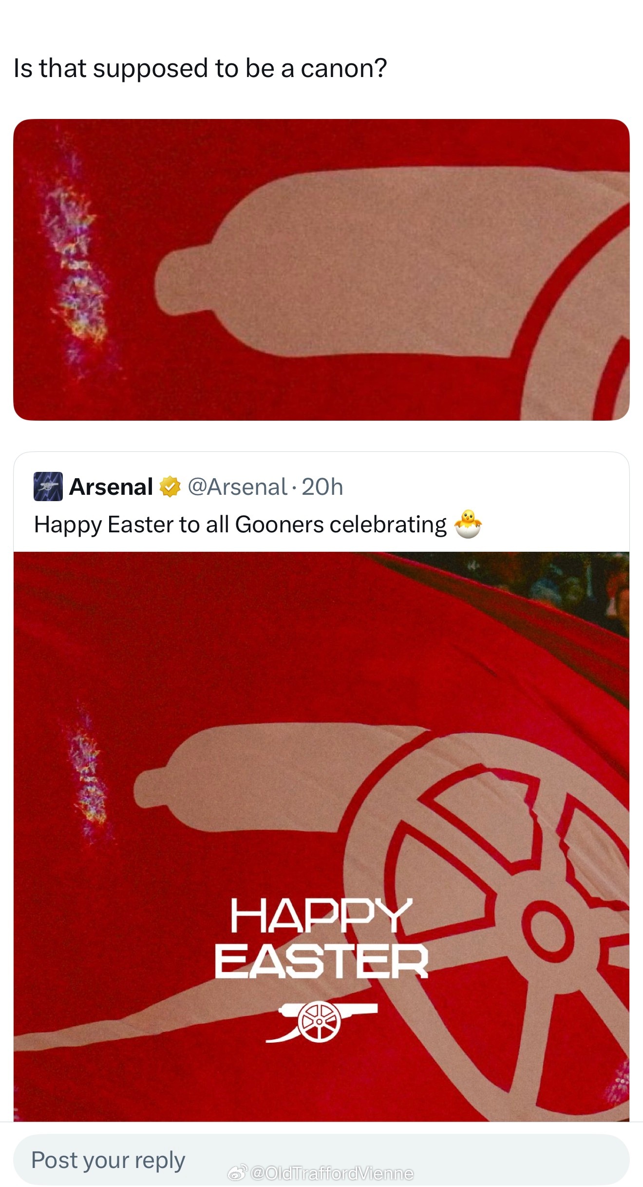 阿森纳的枪是加农炮？枪头垂下来像____