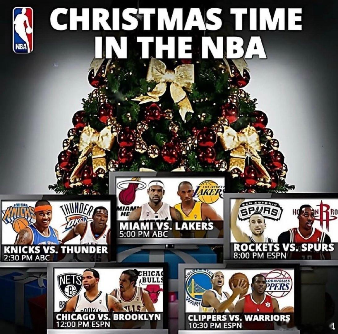 篮天下 那时很纯粹的NBA 圣诞大战，明星对决！Image via ggunle