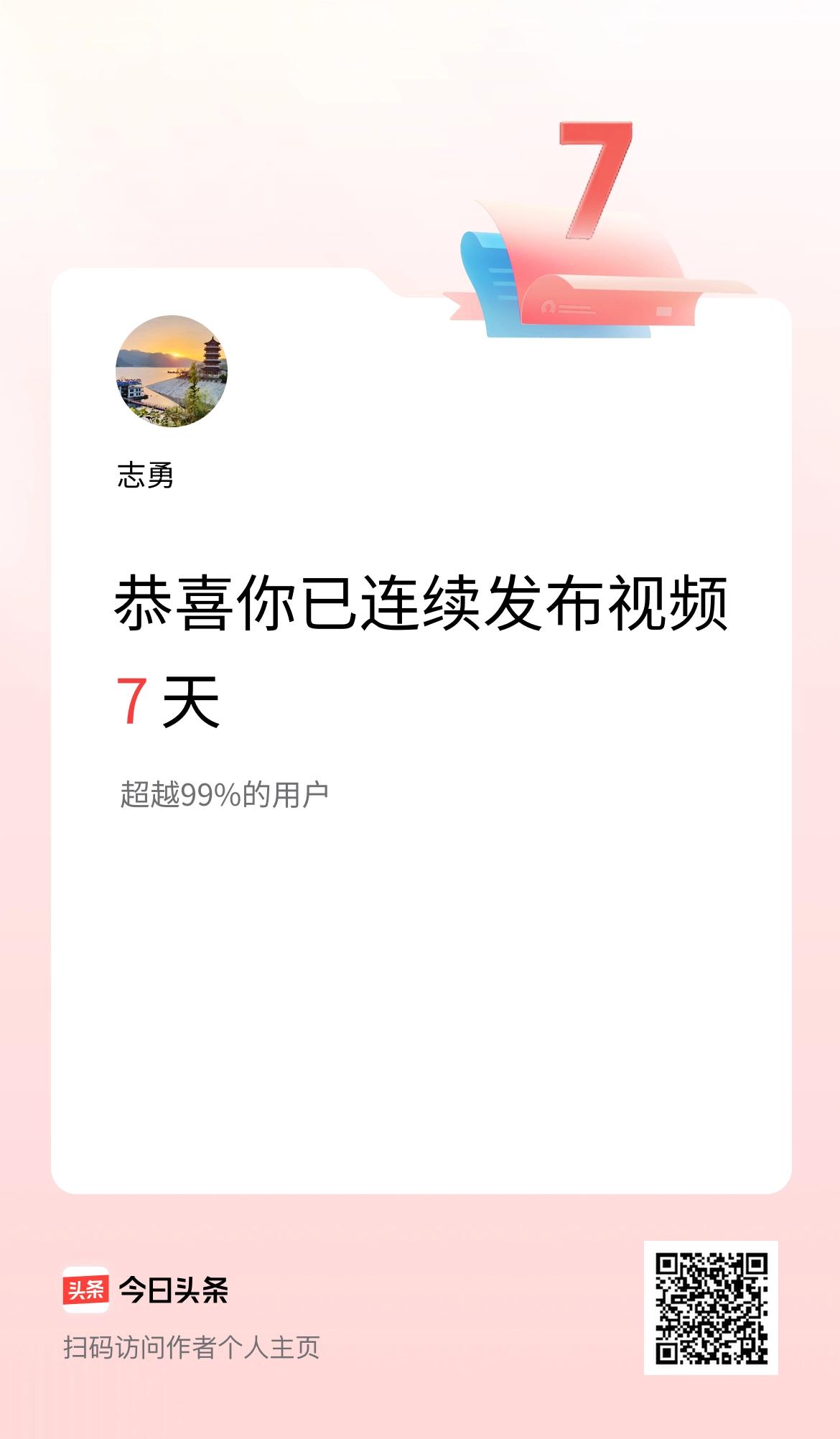 我在头条连续视频投稿7天