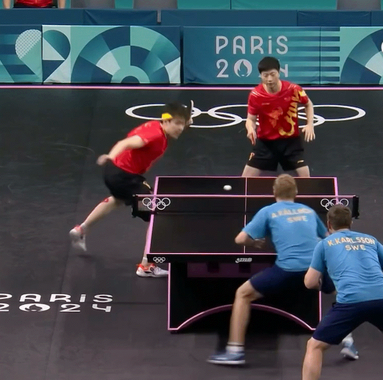 #马龙王楚钦连得6分#龙队蹲的好熟练 ​​​