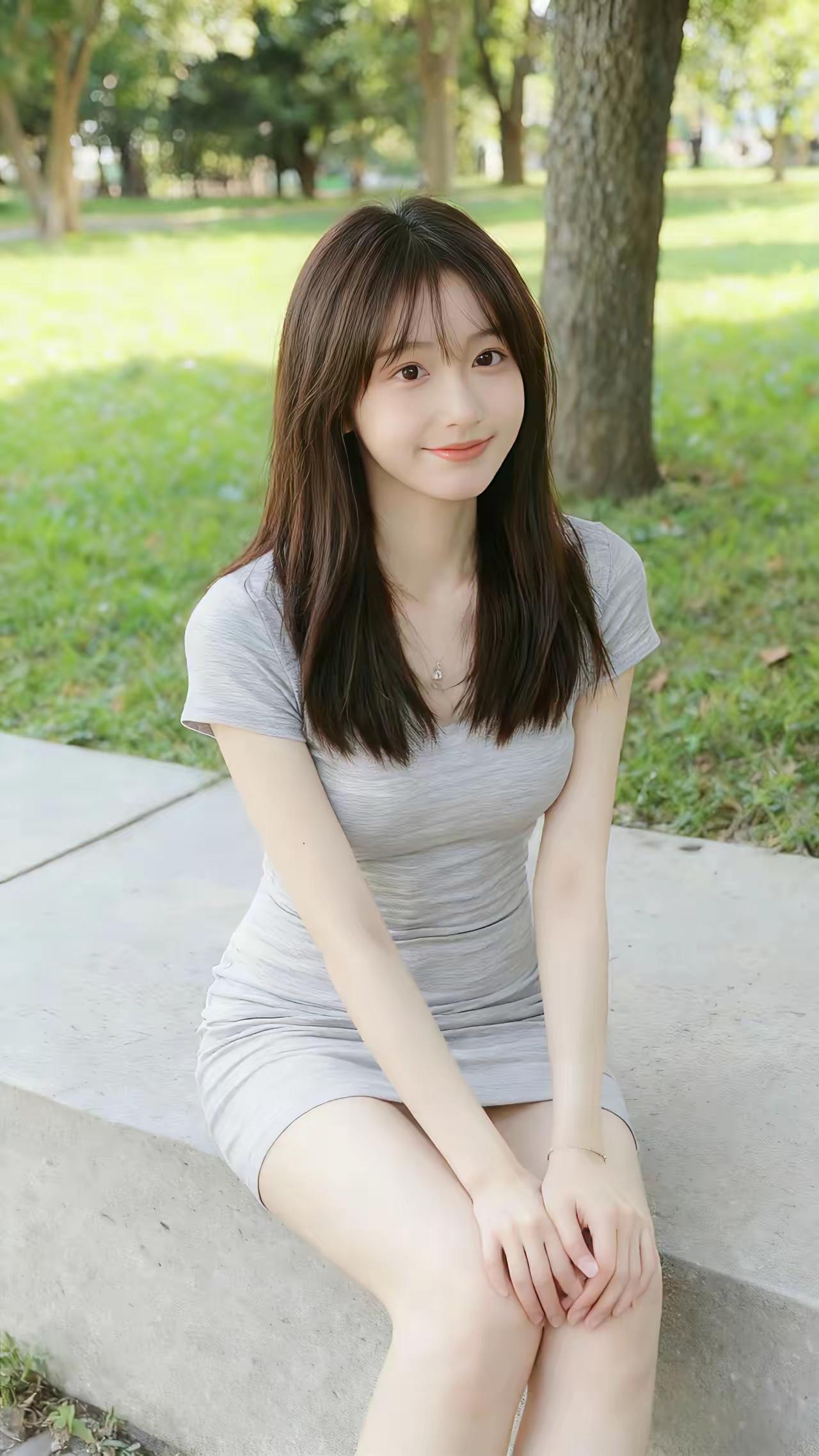  小姐姐的气质也太好了吧，五官精致又灵动，往那一站就是一幅清新的夏日画报，美到让