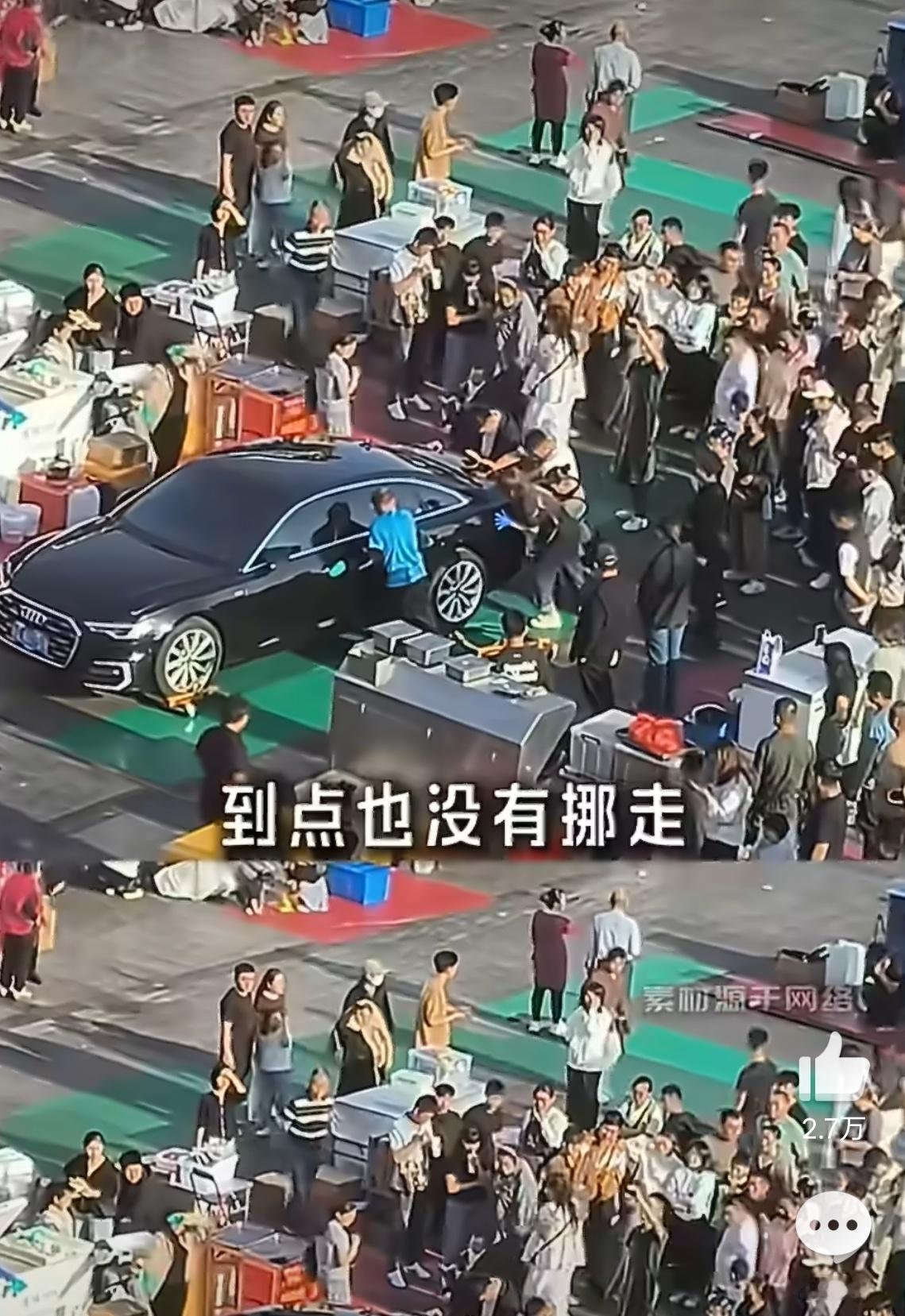 外地车误入夜市被堆满垃圾掰断车牌好可怕，大家去不熟悉的地方一定要了解规则，哪怕是