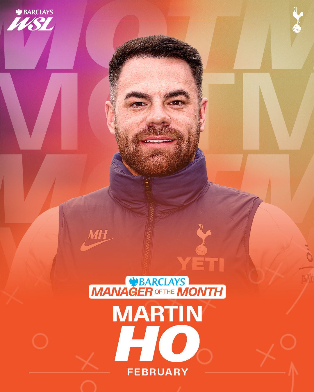 英超女足二月最佳教练：何马丁