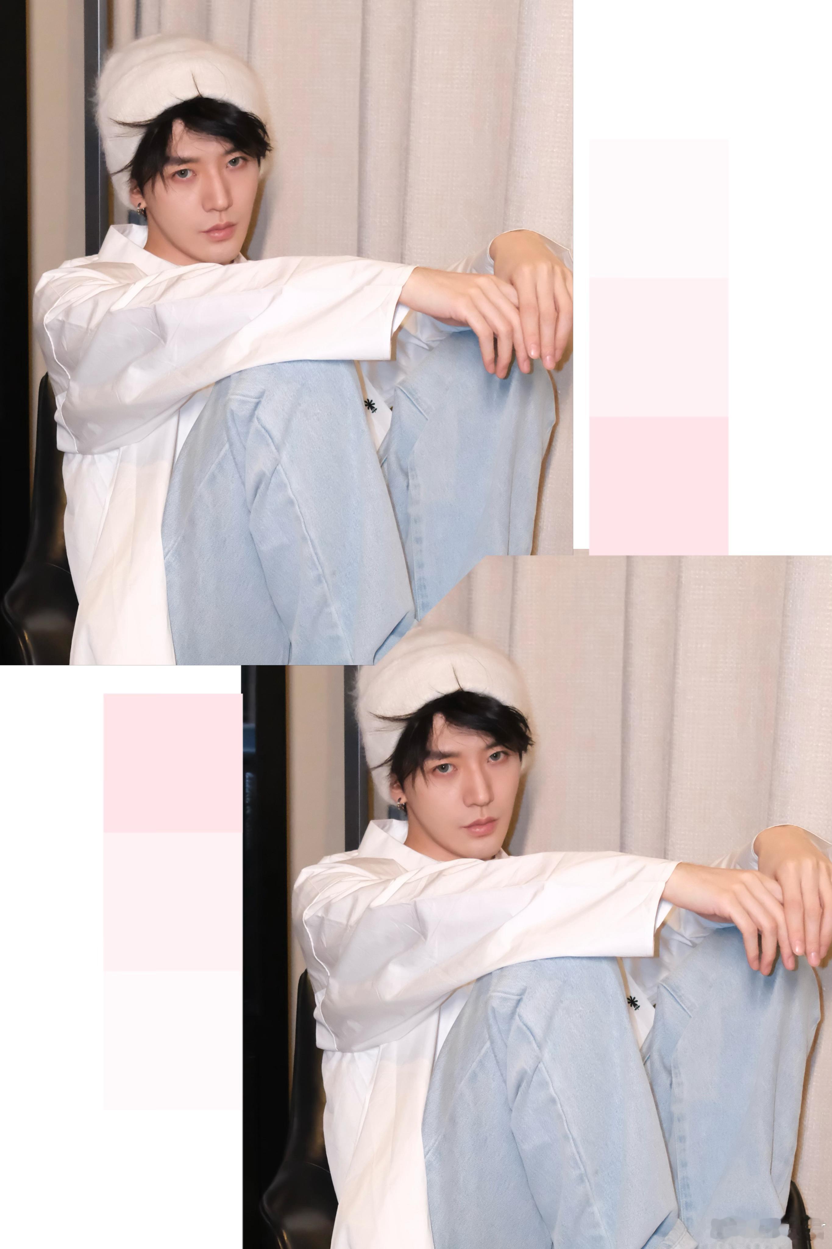 #邓为白色男友风#白色系男友邓为，干净清爽大男孩，温柔又有型！潮男就是会穿搭， 