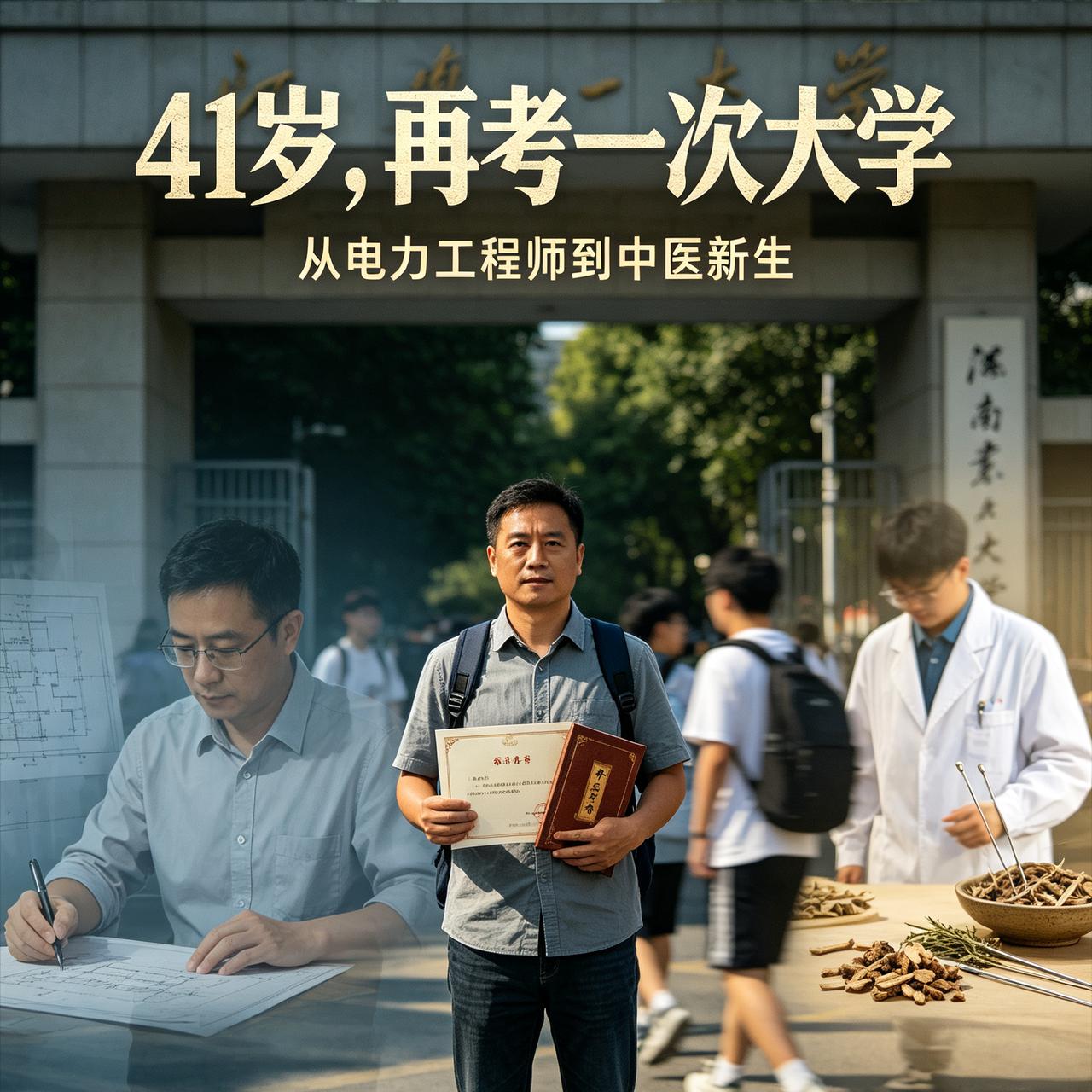 41岁男子放弃稳定工作再次考入大学：真正的勇敢，是中年敢推翻重来

很多人活到四