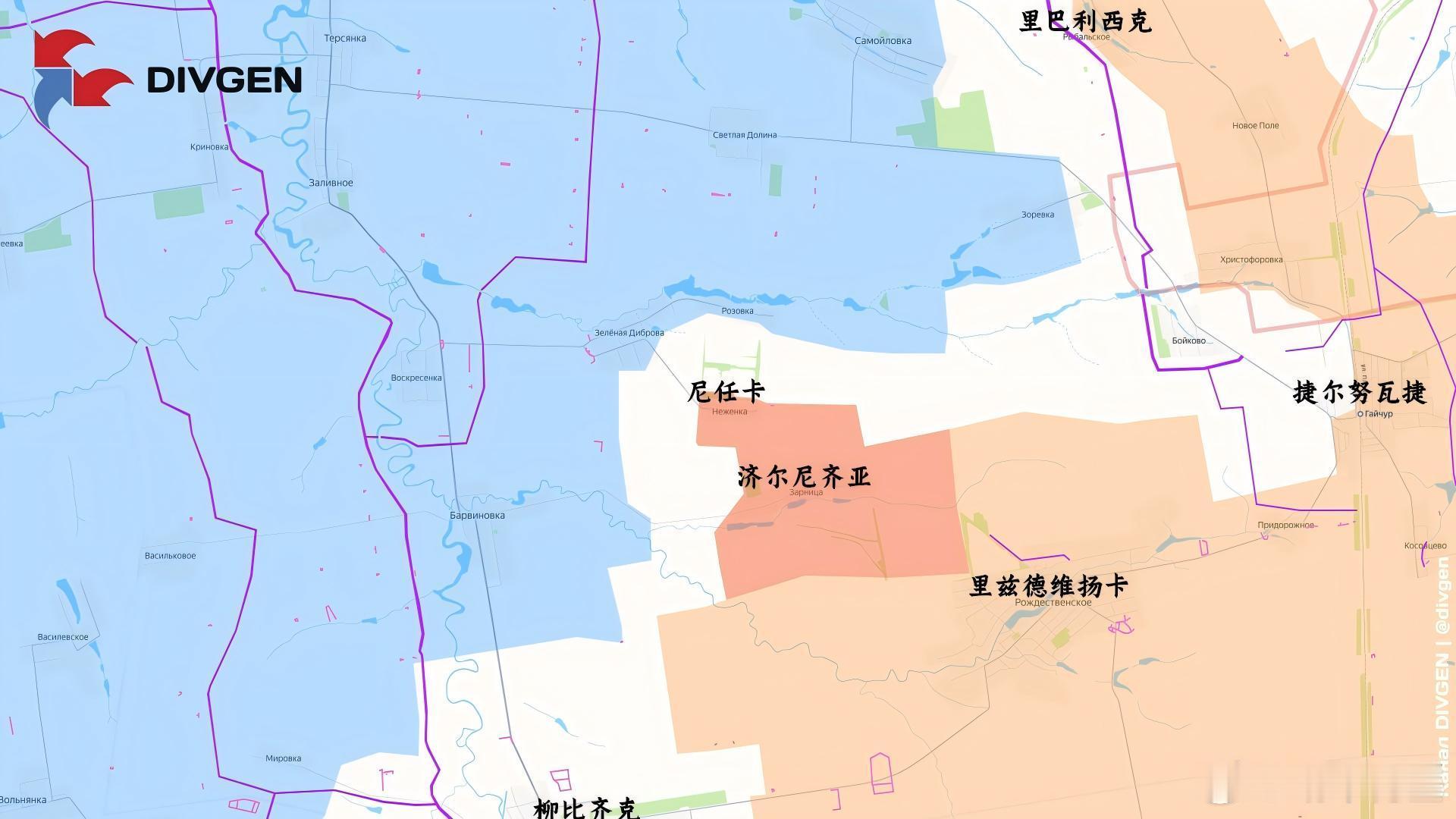 东部集群的进展来源：DIVGEN 🚩 Карта СВО普京与特朗普通话85分
