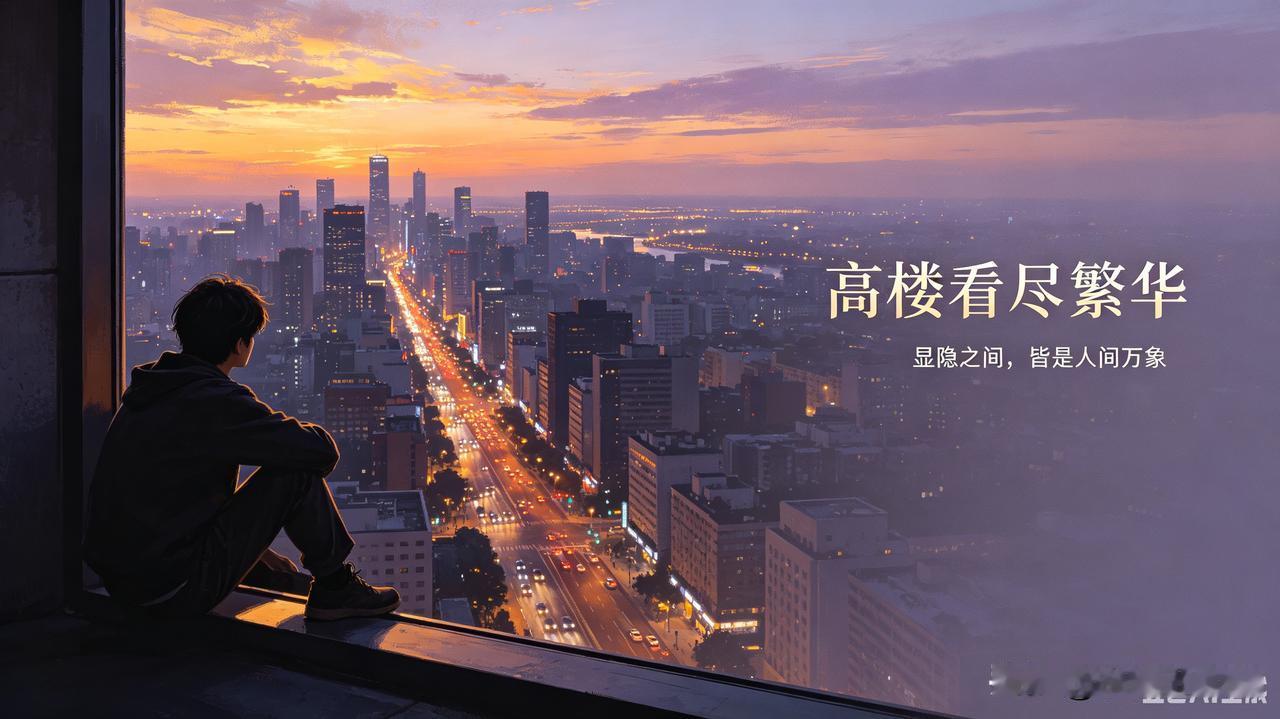 高楼观市，悟四时显隐大道
 
凭栏立于高楼之上，眼底铺展开满城车水马龙、楼宇连片