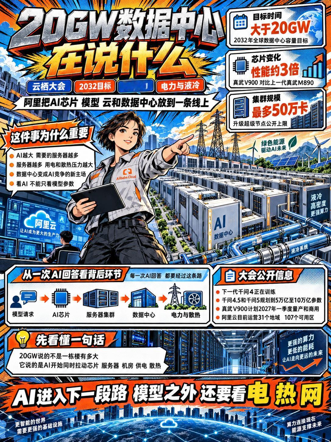 阿里规划20GW数据中心，AI算力竞争开始盯上电力和液冷

AI下一场竞争，可能